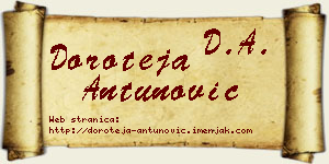 Doroteja Antunović vizit kartica